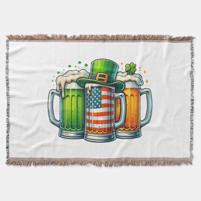 Irländsk öl Irland St Patricks Day Drickfest Filt (Framsidan)