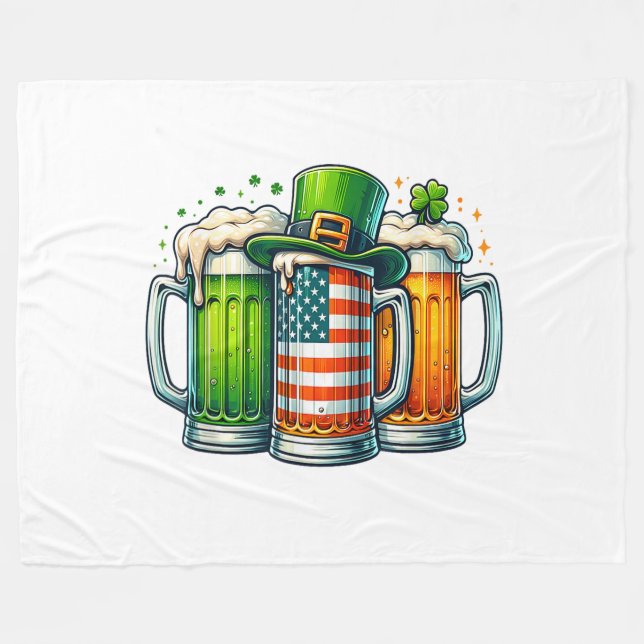 Irländsk öl Irland St Patricks Day Drickfest Fleecefilt (Framsidan (Horisontell))