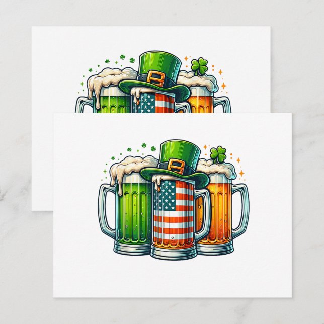 Irländsk öl Irland St Patricks Day Drickfest Inbjudningar (Fram/baksida)