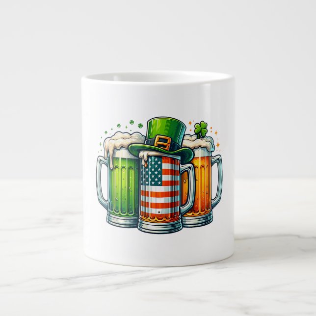 Irländsk öl Irland St Patricks Day Drickfest Jumbo Mugg (Framsidan)