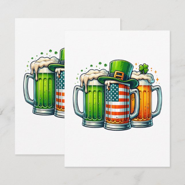 Irländsk öl Irland St Patricks Day Drickfest Kort (Fram/baksida)