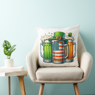 Irländsk öl Irland St Patricks Day Drickfest Kudde