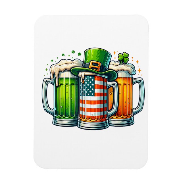 Irländsk öl Irland St Patricks Day Drickfest Magnet (Vertikal)
