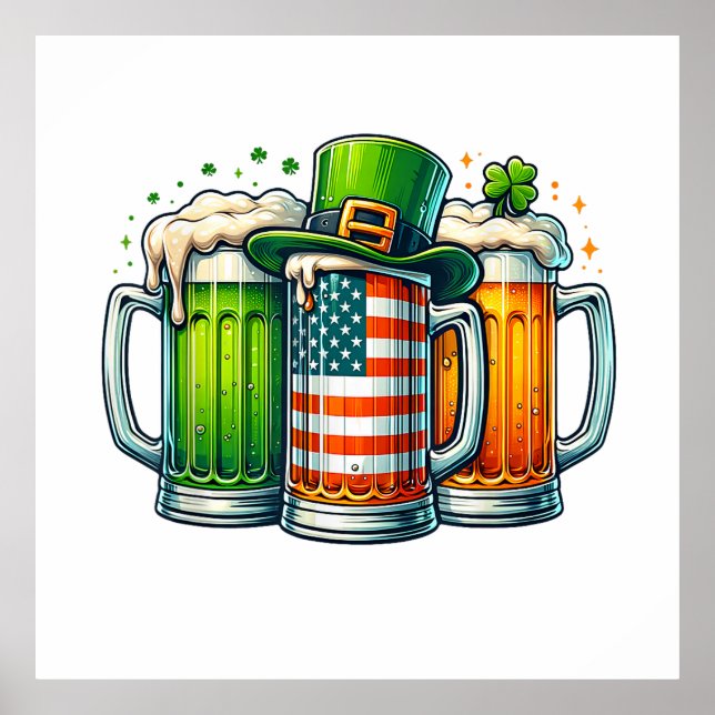 Irländsk öl Irland St Patricks Day Drickfest Poster (Framsidan)