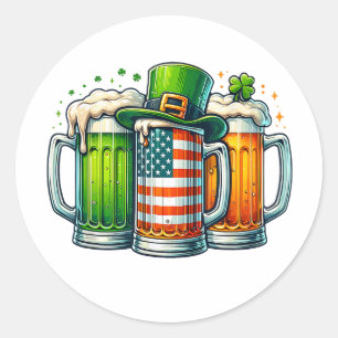 Irländsk öl Irland St Patricks Day Drickfest Runt Klistermärke