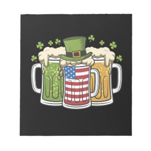 Irländsk öl Irland USA Amerikansk flagga St Patric Anteckningsblock