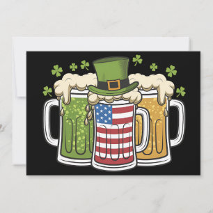 Irländsk öl Irland USA Amerikansk flagga St Patric Inbjudningar