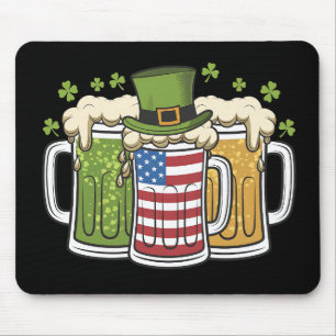 Irländsk öl Irland USA Amerikansk flagga St Patric Musmatta