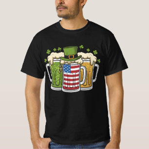 Irländsk öl Irland USA Amerikansk flagga St Patric T Shirt