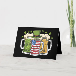 Irländsk öl Irland USA Amerikansk flagga St Patric Tack Kort