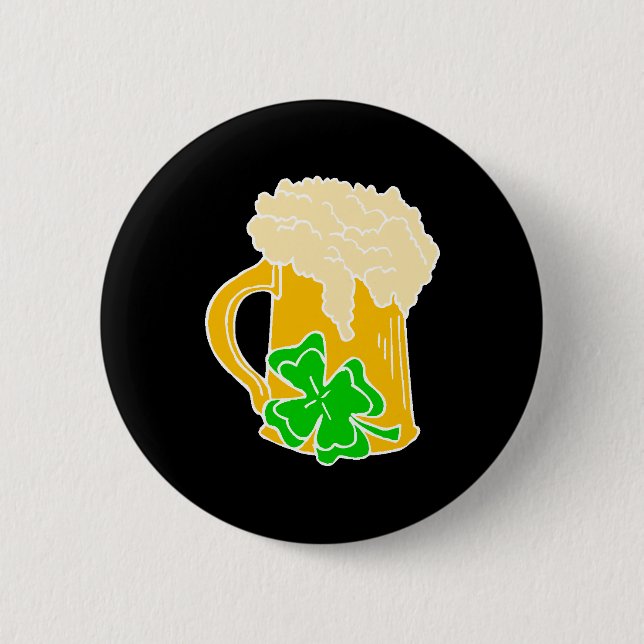 Irländsk öl och Shamrock Knapp (Framsida)