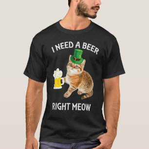 Irländsk Ölkatt T-Shirt St Patricks Day Drickande