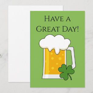 Irländsk ölmugg med Shamrock-klöver Personlig Julkort