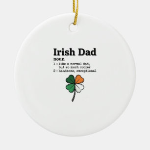 Irländsk Pappa Rolig Definition Klöver Vintage Trö Julgransprydnad Keramik