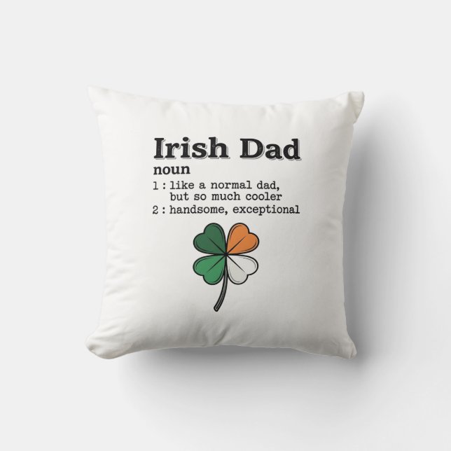 Irländsk Pappa Rolig Definition Klöver Vintage Trö Kudde (Framsida)