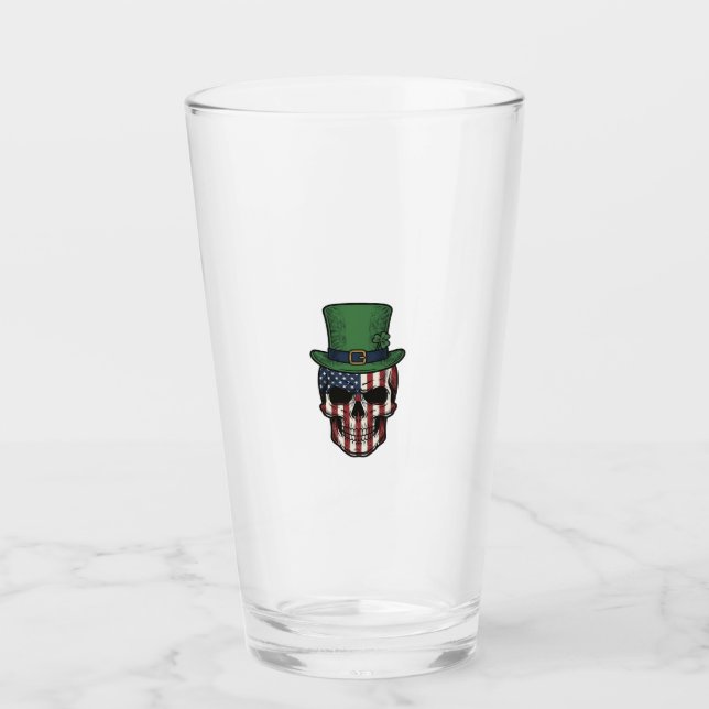 Irländsk patriotisk skallig vintage-gravyr skjorta glaskopp (Framsida)