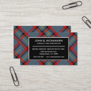 Irländsk pläd för klanMacNamara McNamara Tartan Visitkort
