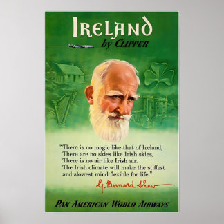 Irländsk present Irland Konsttryck Pan Am Resa Aff Poster