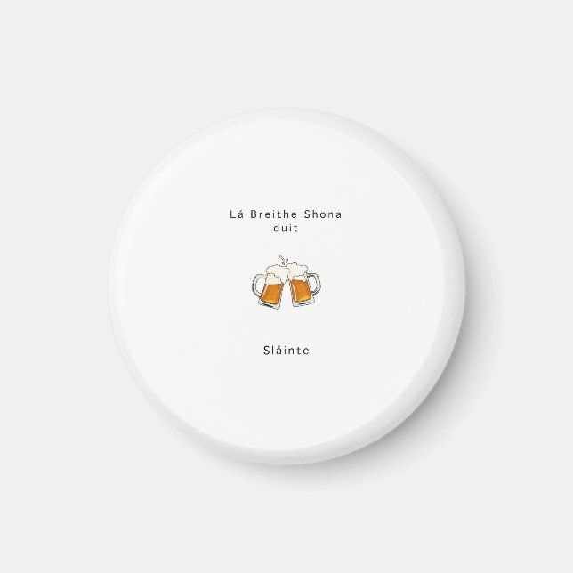 Irländsk present, skål, Slainte, födelsedagspresen Magnet (Framsidan)