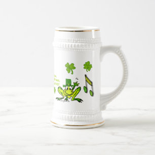 Irländsk Prince Gullig Tecknad Groda Shamrock Sejdel