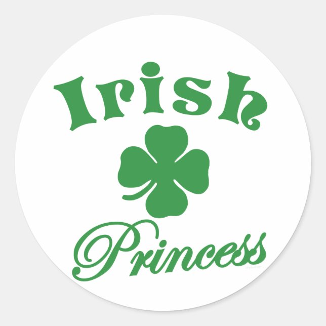 Irländsk Princess Runt Klistermärke (Framsida)