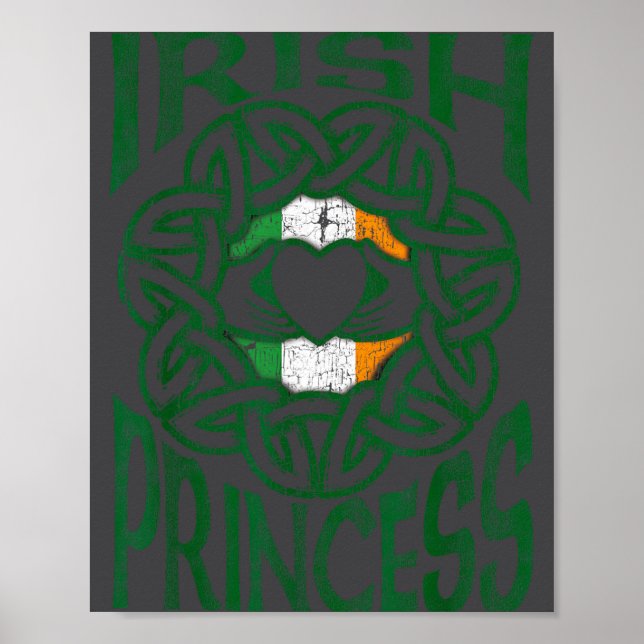 Irländsk prinsessa Celtic Knut Claddagh ring gåva Poster (Framsidan)