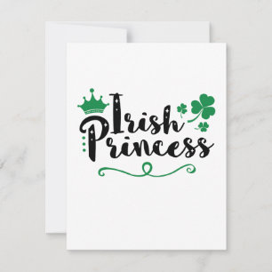 Irländsk prinsessa Kvinnor St Patrick's Day-manus Julkort