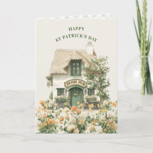 Irländsk Pub Irlands välsignelse på St. Patrick' Kort