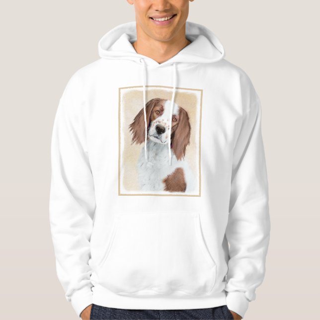 Irländsk röd och vit setter-målning - Originalkons Hoodie (Framsida)