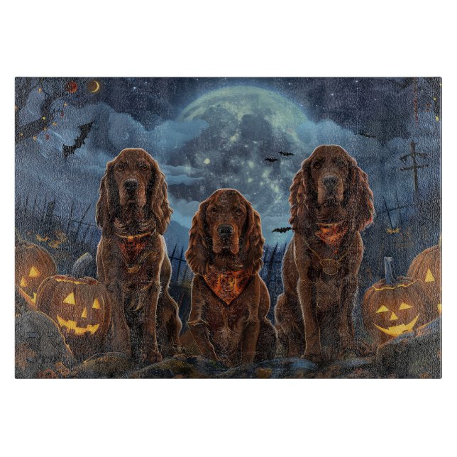 Irländsk röd setter Halloween kuslig (Framsidan)