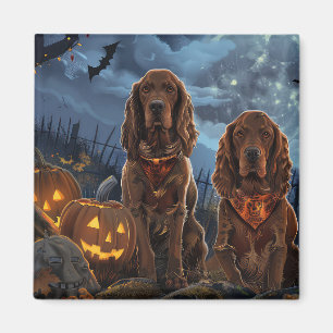 Irländsk röd setter Halloween kuslig Magnet