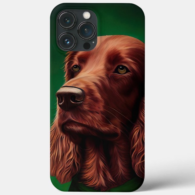 Irländsk röd setter hund i St. Patricks dag dräkt (Baksida)