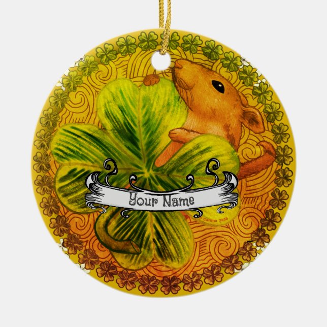 Irländsk schrock Mouse Ceramic Ornament (Framsidan)
