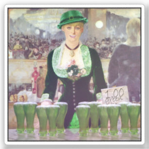 Irlandsk servitris St. Patrick's Day Klistermärken