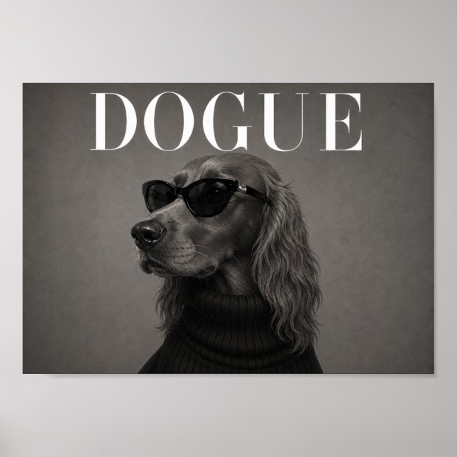 Irländsk Setter Chic Mode Hund Konsttryck Poster (Framsidan)