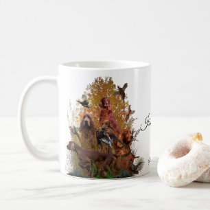 Irländsk Setter Gobeläng Falskt Canvastryck Akryl Kaffemugg