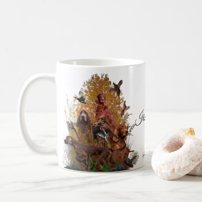 Irländsk Setter  Gobeläng Falskt Canvastryck Akryl Kaffemugg (Med munk)