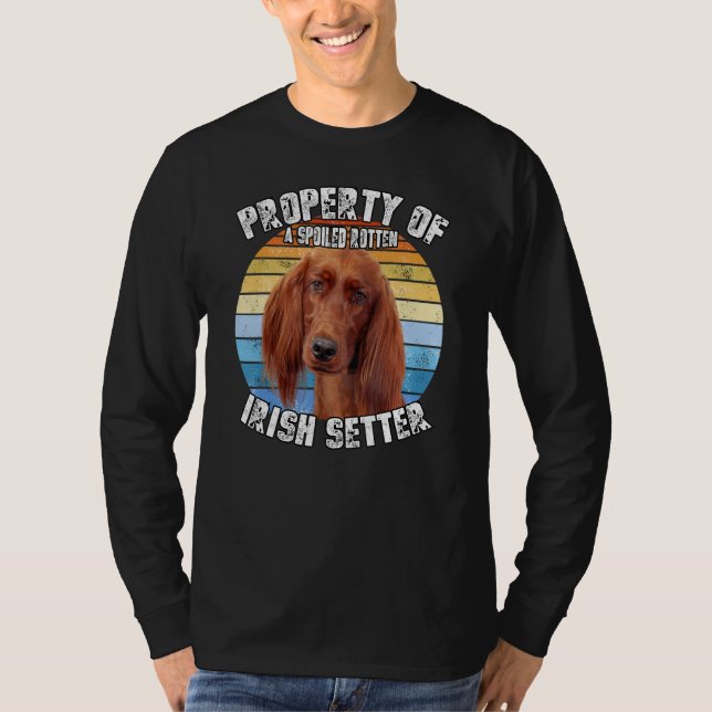 Irländsk Setter Hund Retro Tillhör T Shirt (Framsida)