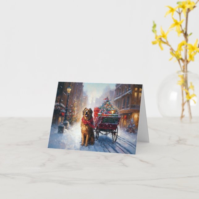 Irländsk Setter Julhögtidssäsong Kort (Gul blomma)