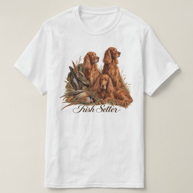 Irländsk Setter ,Konst  T Shirt (Design framsida)