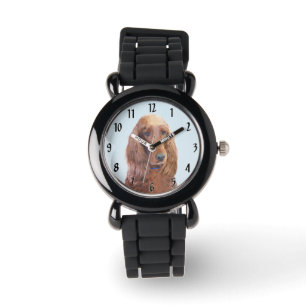 Irländsk Setter-målning - Söt originell hundkonst Armbandsur