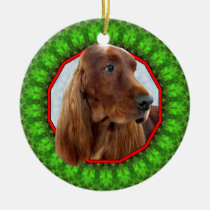 Irländsk Setterlycklig Howliday Julgransprydnad Keramik