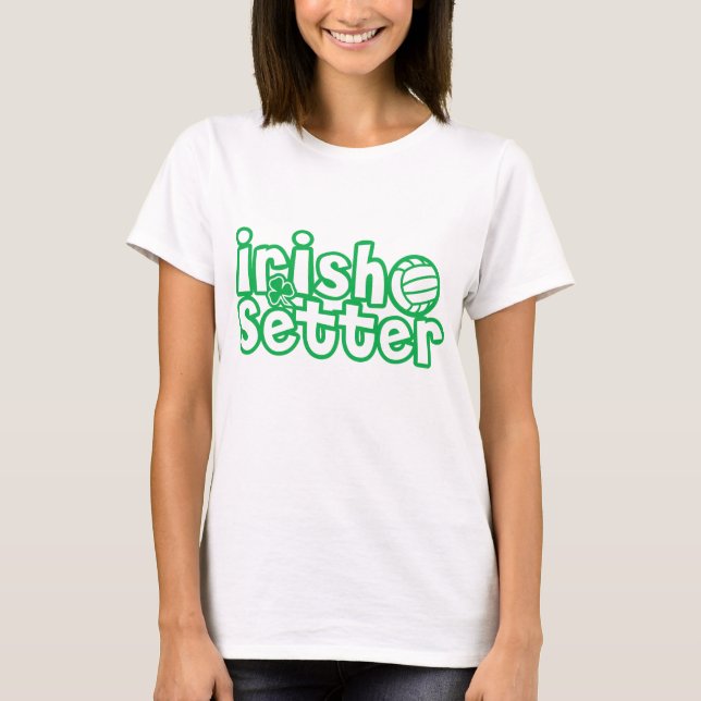 Irländsk Settervolleybolldesign Tee Shirt (Framsida)