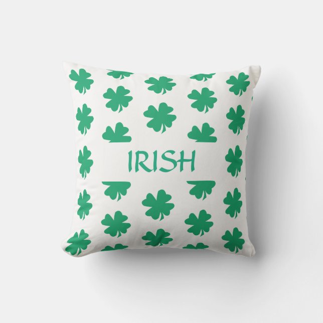 Irländsk shamrock-bladsmönster grön för St. Patric Kudde (Framsida)