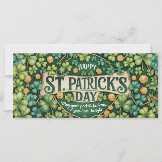 Irländsk Shamrock-firande Design (Framsida)