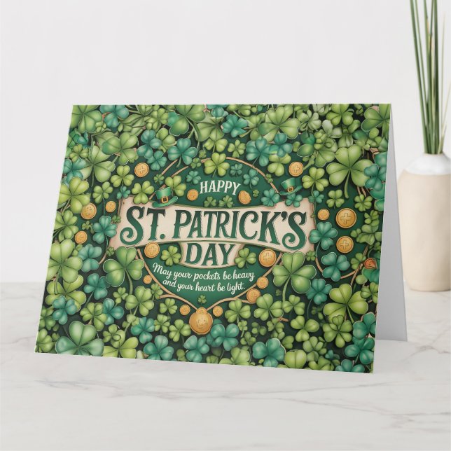 Irländsk Shamrock-firande Design Kort (Framsida)