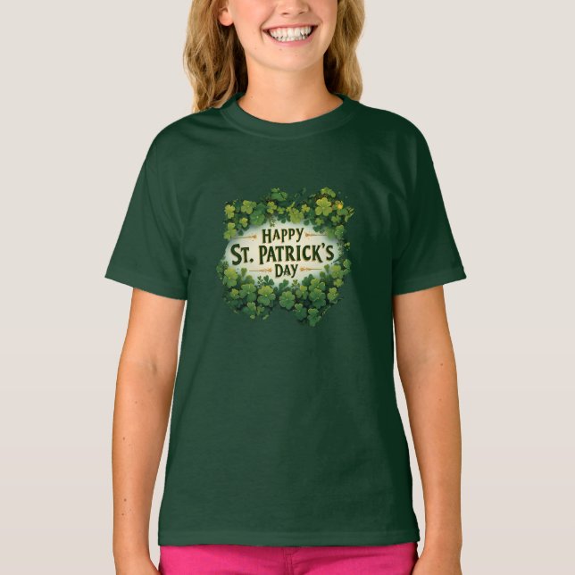 Irländsk Shamrock-firande Design T Shirt (Framsida)