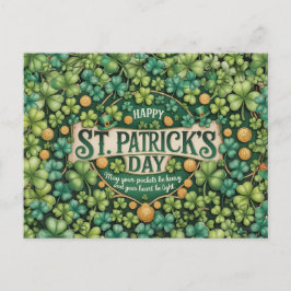 Irländsk Shamrock-firande design Vykort