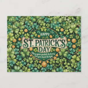 Irländsk Shamrock-firande design Vykort