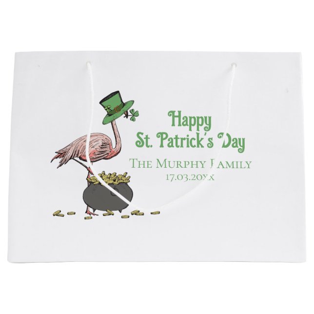 Irländsk Shamrock Flamingo St. Patrick's Day-fest (Framsidan)
